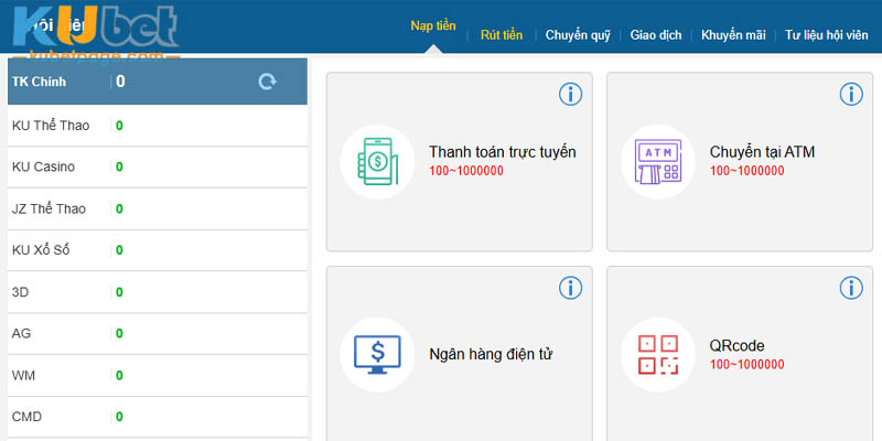 Lưu ý khi tiến hành gửi vốn tại sân chơi Kubet