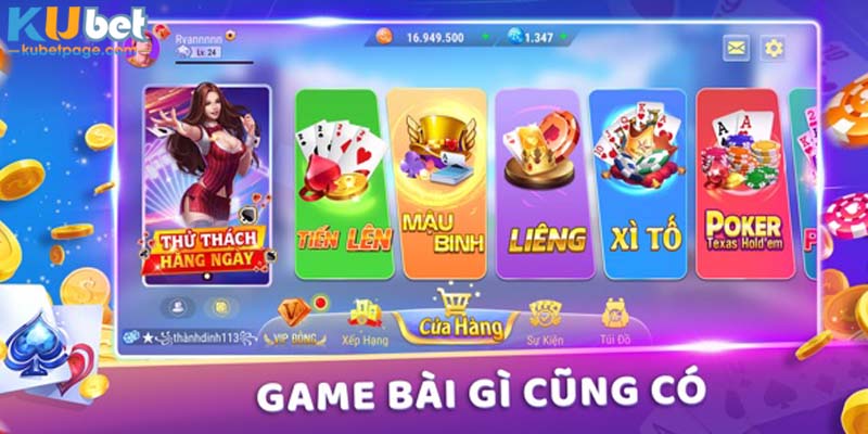Top game bài Kubet hot nhất đang được đánh giá cao